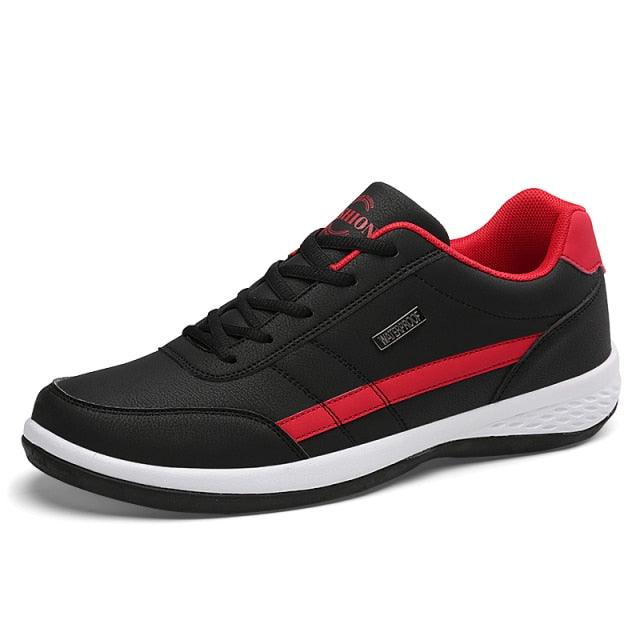 Baskets en cuir pour hommes Baskets décontractées et confortables de luxe Homme Baskets de sport à lacets en cuir artificiel Baskets plates de printemps pour hommes Baskets de sport décontractées pour hommes