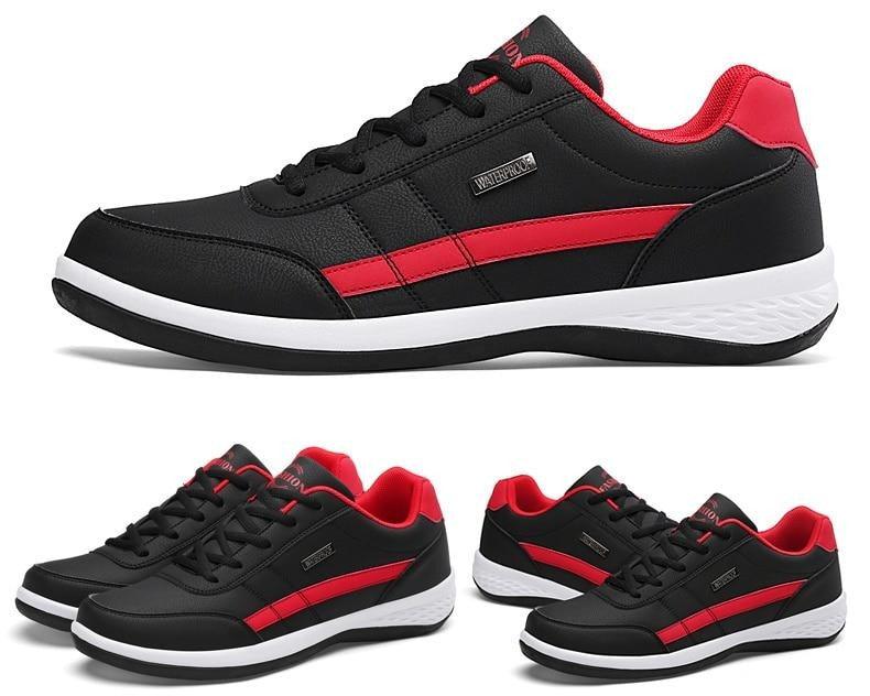 Baskets en cuir pour hommes Baskets décontractées et confortables de luxe Homme Baskets de sport à lacets en cuir artificiel Baskets plates de printemps pour hommes Baskets de sport décontractées pour hommes