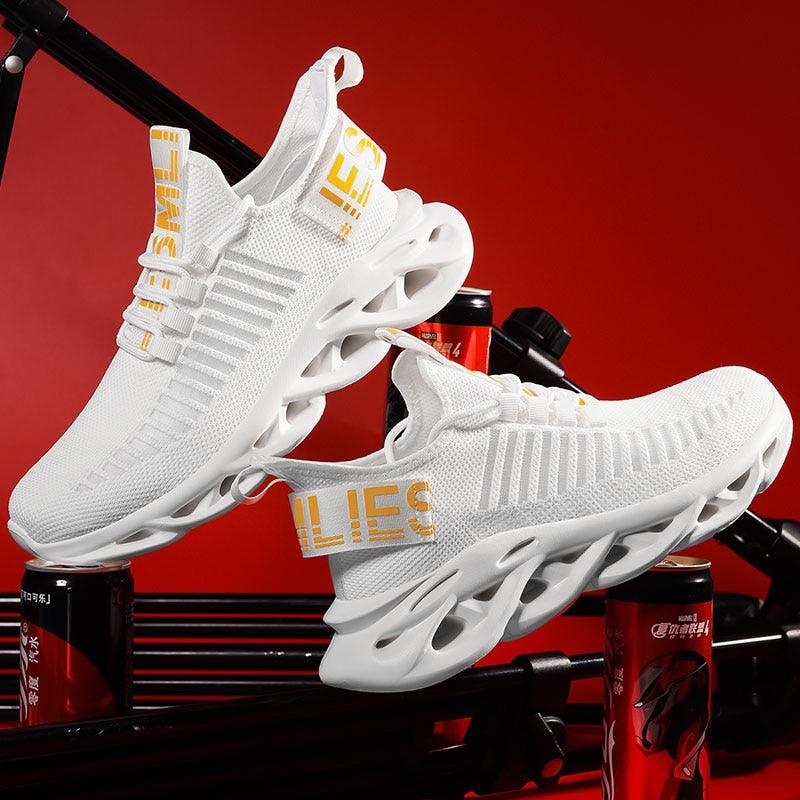Baskets de luxe pour hommes Automne Chaussures décontractées pour hommes à lacets Respirantes Chaussures de course légères Baskets modernes Baskets tendance noires respirantes