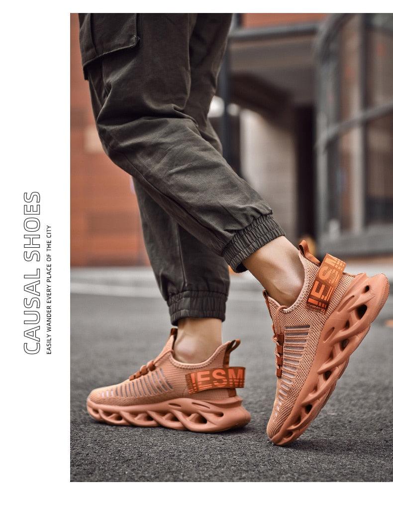 Baskets de luxe pour hommes Automne Chaussures décontractées pour hommes à lacets Respirantes Chaussures de course légères Baskets modernes Baskets tendance noires respirantes
