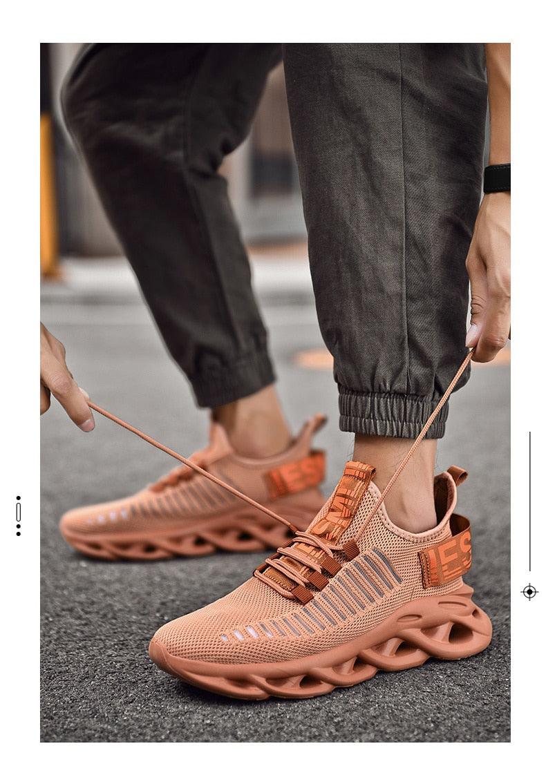 Baskets de luxe pour hommes Automne Chaussures décontractées pour hommes à lacets Respirantes Chaussures de course légères Baskets modernes Baskets tendance noires respirantes