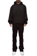 Ensemble de survêtement évasé empilé uni pour homme