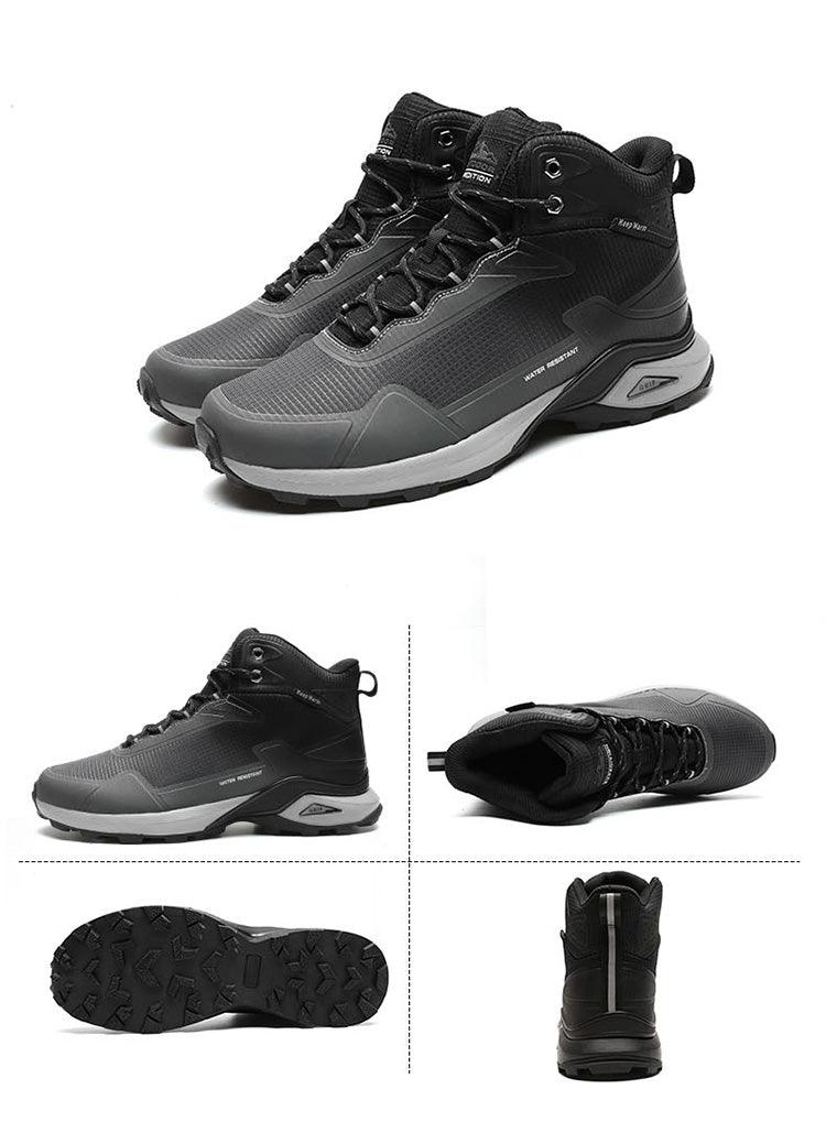 Bottes chaudes pour hommes Bottes de neige en peluche Bottes de randonnée antidérapantes d'extérieur Bottes d'hiver montantes imperméables pour hommes Bottes de neige doublées chaudes Chaussures en cuir antidérapantes