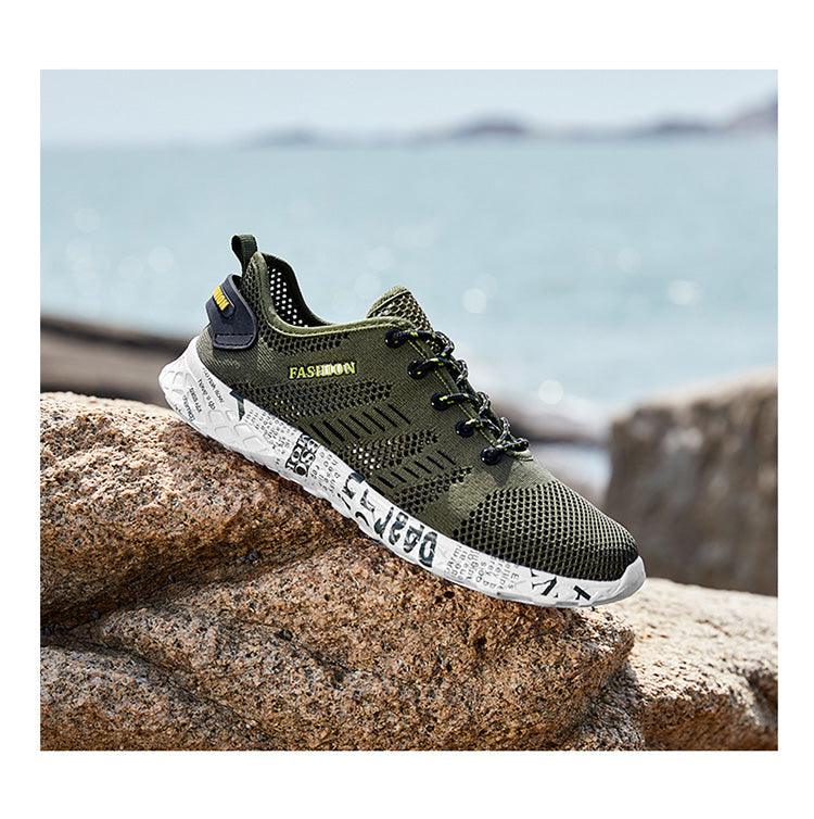 Chaussures aquatiques pour hommes antidérapantes, résistantes à l'usure, respirantes, à séchage rapide, pour la pêche, légères, à séchage rapide, pour la plage et les activités aquatiques.