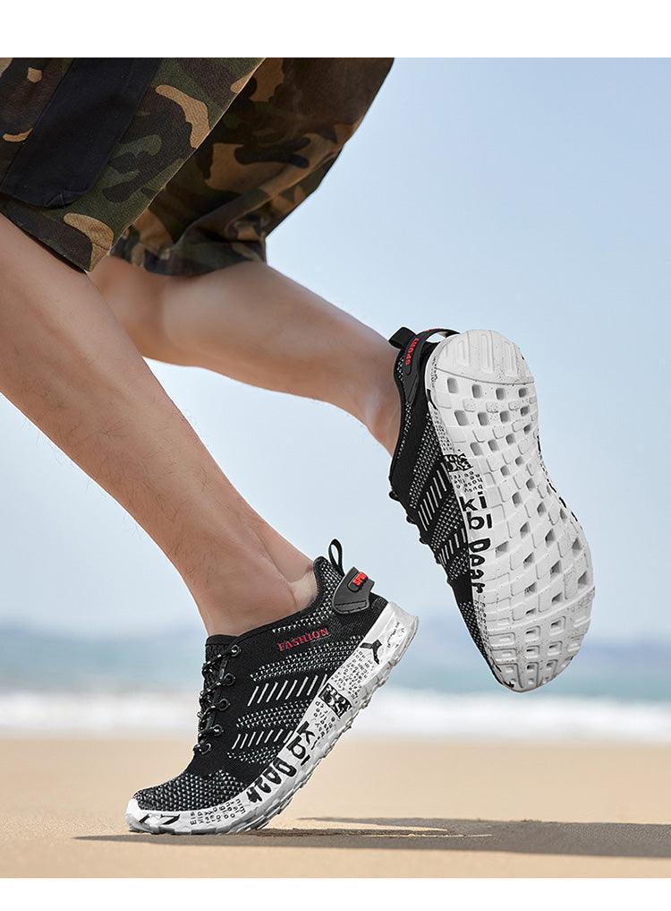 Chaussures aquatiques pour hommes antidérapantes, résistantes à l'usure, respirantes, à séchage rapide, pour la pêche, légères, à séchage rapide, pour la plage et les activités aquatiques.