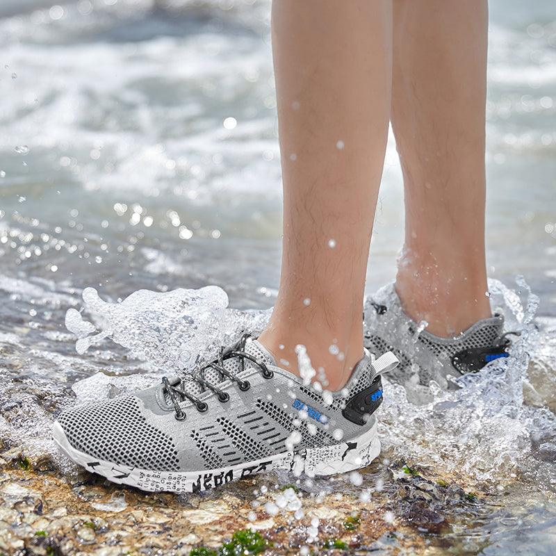 Chaussures aquatiques pour hommes antidérapantes, résistantes à l'usure, respirantes, à séchage rapide, pour la pêche, légères, à séchage rapide, pour la plage et les activités aquatiques.
