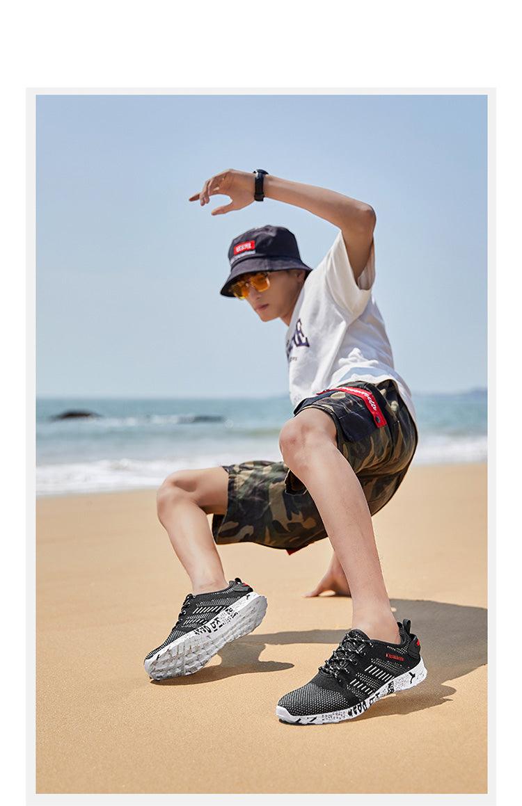 Chaussures aquatiques pour hommes antidérapantes, résistantes à l'usure, respirantes, à séchage rapide, pour la pêche, légères, à séchage rapide, pour la plage et les activités aquatiques.
