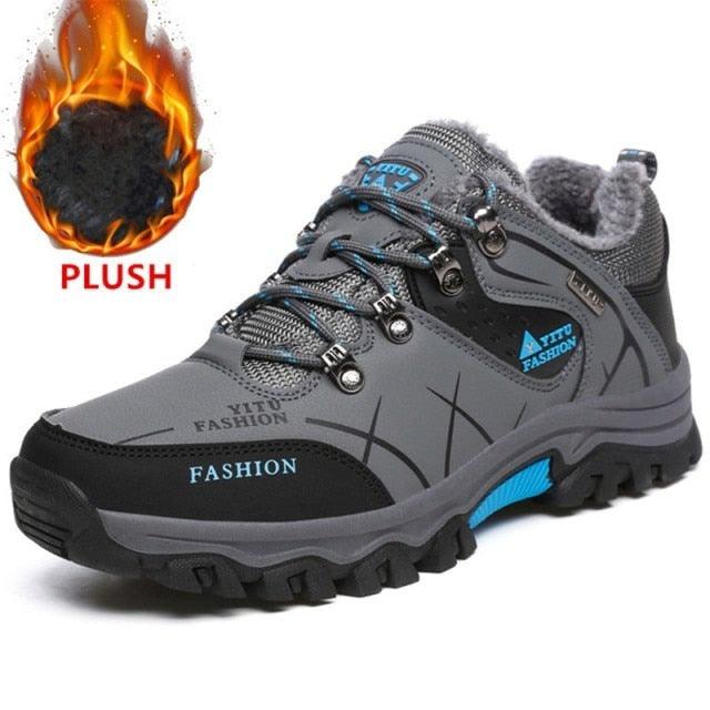 Bottes d'hiver pour hommes imperméables en cuir, très chaudes, pour le sport, la randonnée en extérieur, le travail, les voyages, le trail, l'escalade, avec lacets, antidérapantes, imperméables et résistantes pour l'extérieur