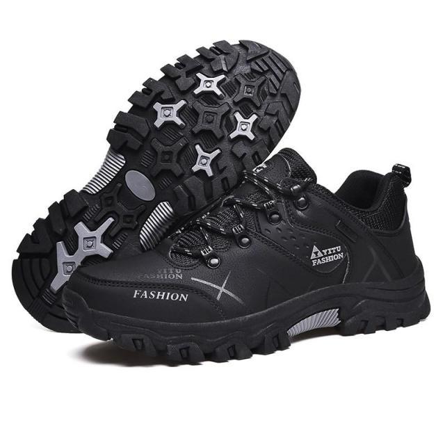 Bottes d'hiver pour hommes imperméables en cuir, très chaudes, pour le sport, la randonnée en extérieur, le travail, les voyages, le trail, l'escalade, avec lacets, antidérapantes, imperméables et résistantes pour l'extérieur