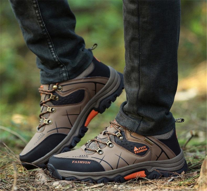 Bottes d'hiver pour hommes imperméables en cuir, très chaudes, pour le sport, la randonnée en extérieur, le travail, les voyages, le trail, l'escalade, avec lacets, antidérapantes, imperméables et résistantes pour l'extérieur