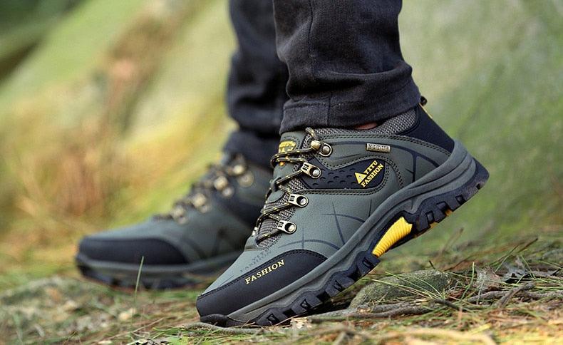 Bottes d'hiver pour hommes imperméables en cuir, très chaudes, pour le sport, la randonnée en extérieur, le travail, les voyages, le trail, l'escalade, avec lacets, antidérapantes, imperméables et résistantes pour l'extérieur