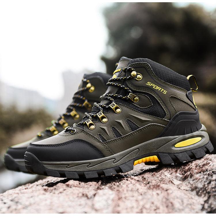 Bottes montantes homme femme, chaussures décontractées, bottes de randonnée d'extérieur respirantes, bottes de randonnée antidérapantes, résistantes à l'usure, avec ombrage, chaussures en cuir respirantes et antidérapantes