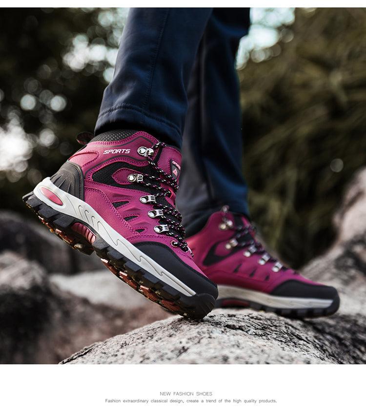 Bottes montantes homme femme, chaussures décontractées, bottes de randonnée d'extérieur respirantes, bottes de randonnée antidérapantes, résistantes à l'usure, avec ombrage, chaussures en cuir respirantes et antidérapantes