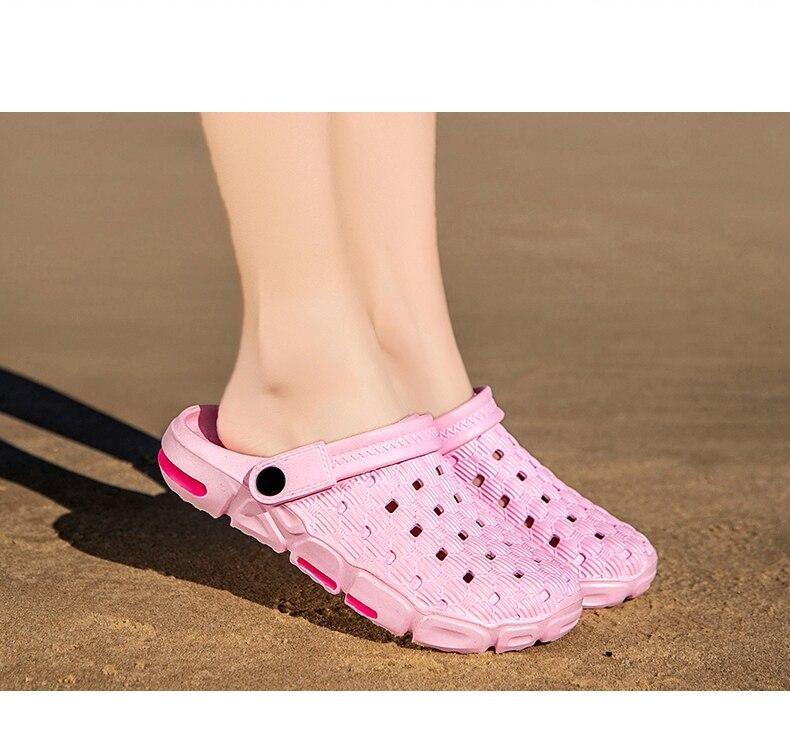 Hommes Chaussures d'été à trous Caoutchouc Plastique Unisexe Chaussures de jardin Chaussures de plage plates Sandales pour hommes Chaussons d'extérieur Intérieur Sandales légères Sabots de jardin Chaussures de randonnée Chaussures d'eau et de plage