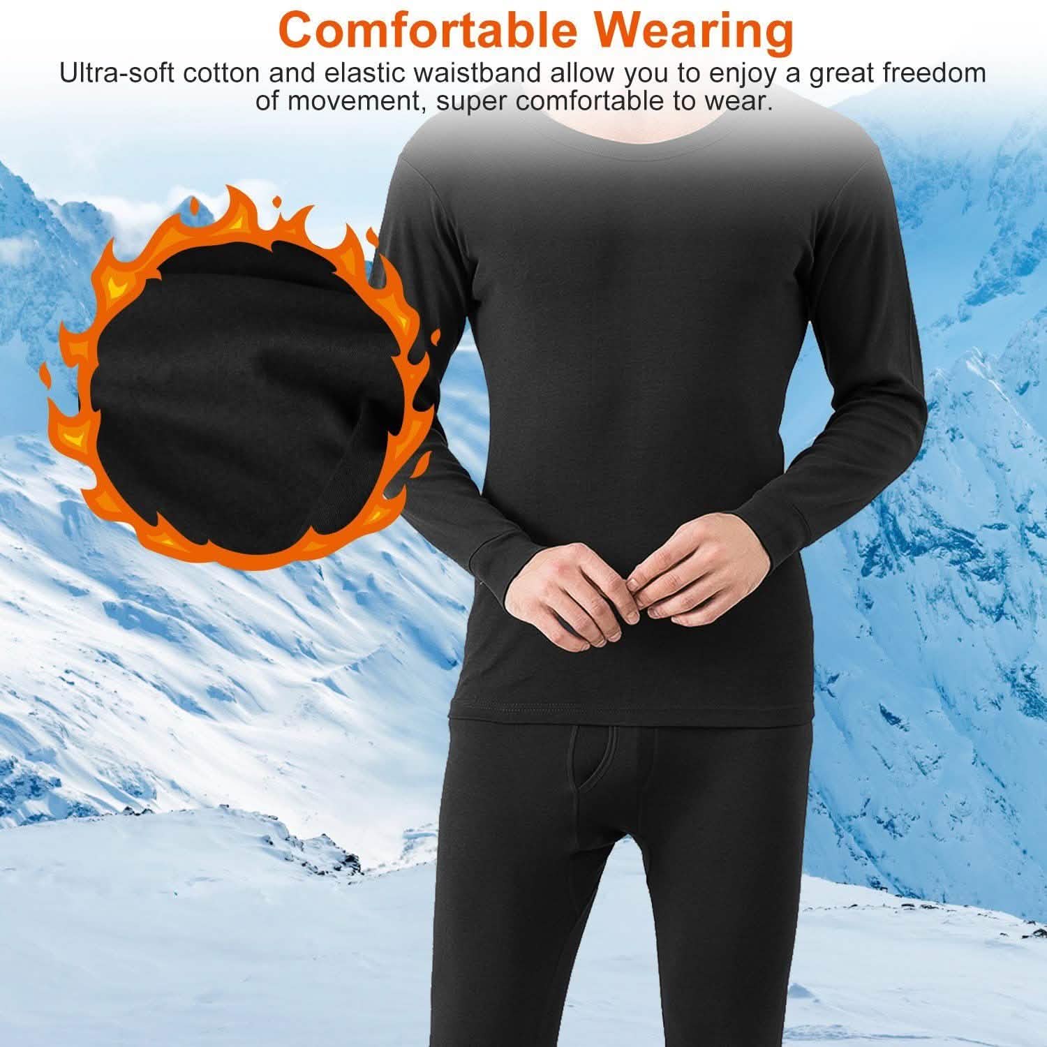 Ensemble de sous-vêtements thermiques pour hommes - Pantalon et haut à manches longues