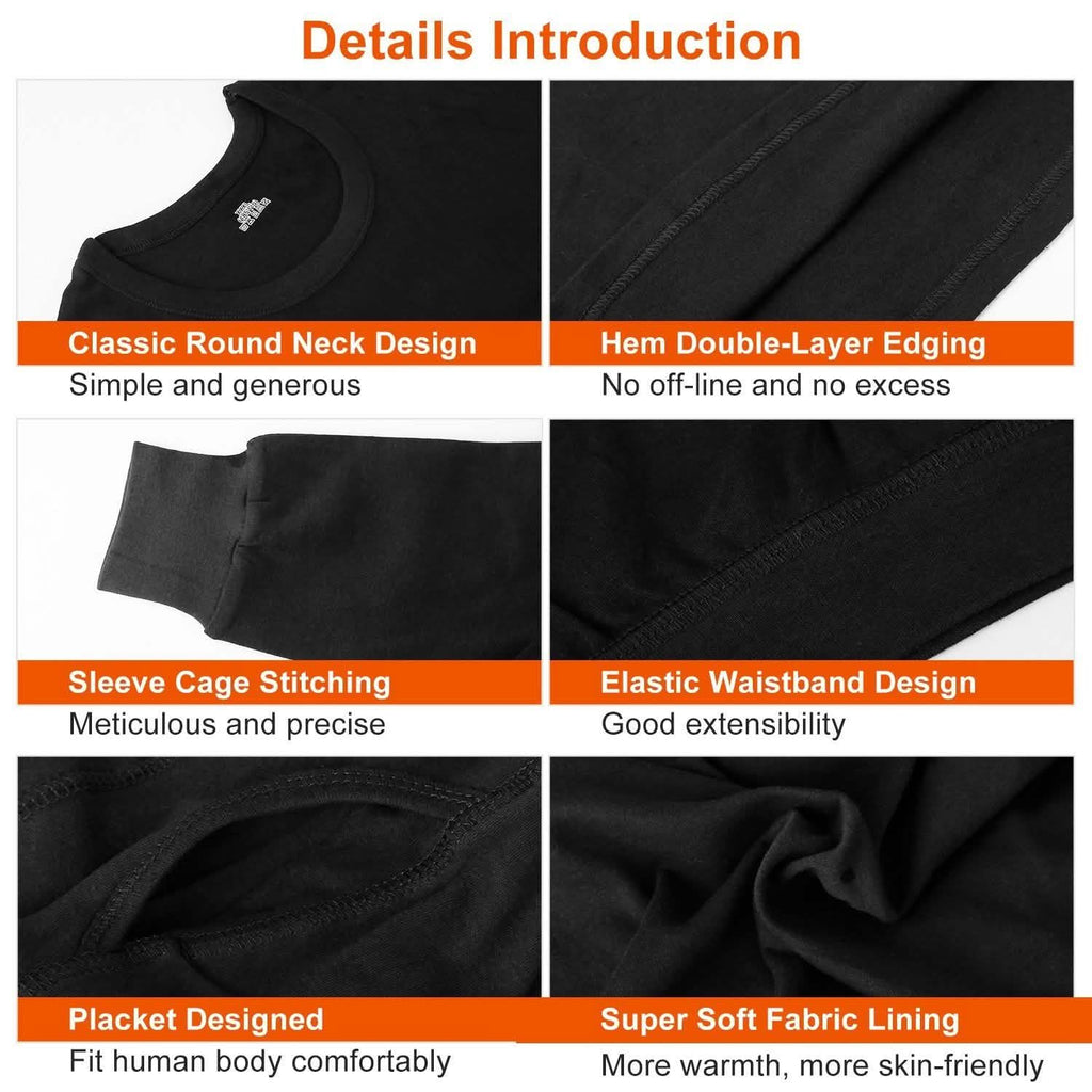 Ensemble de sous-vêtements thermiques pour hommes - Pantalon et haut à manches longues