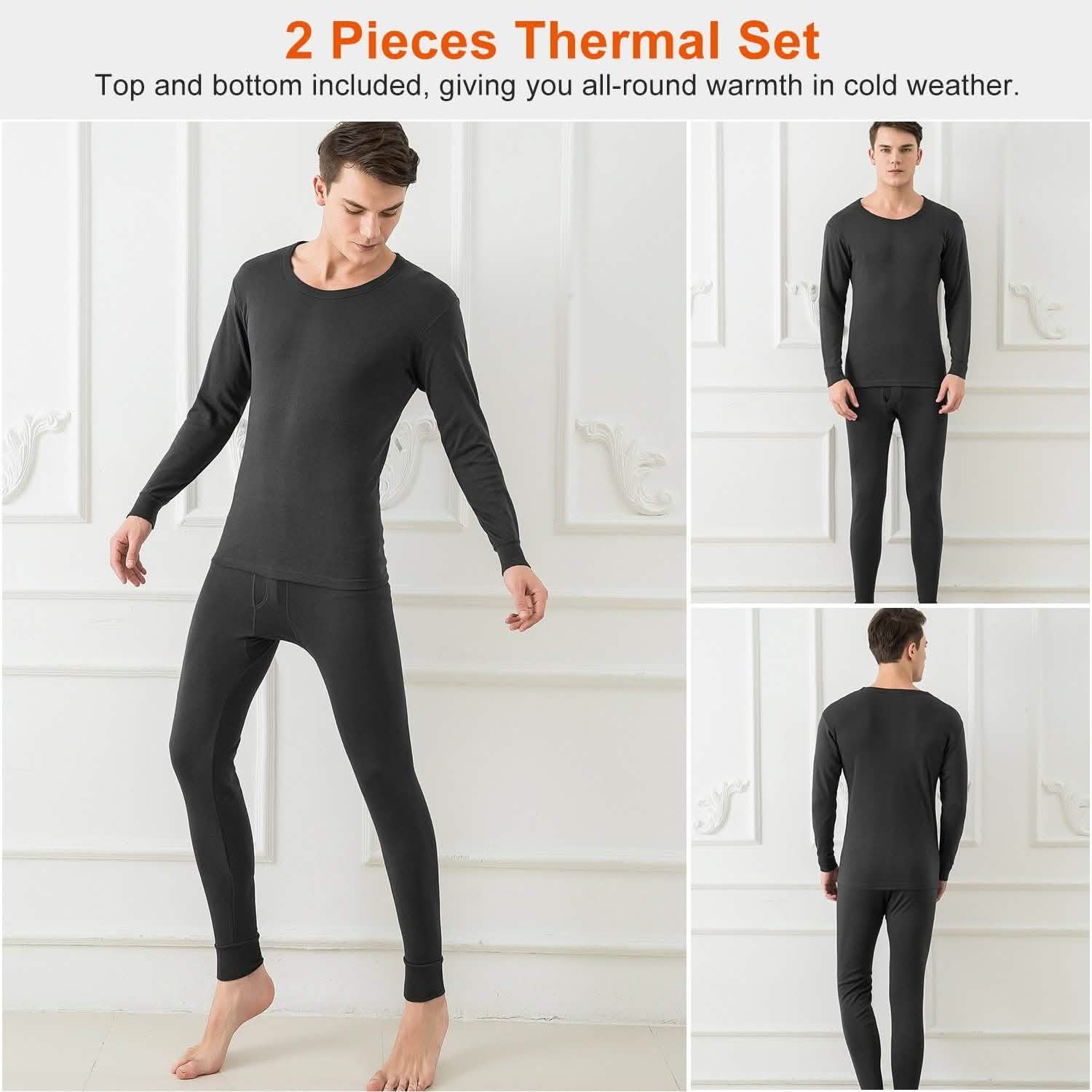 Ensemble de sous-vêtements thermiques pour hommes - Pantalon et haut à manches longues