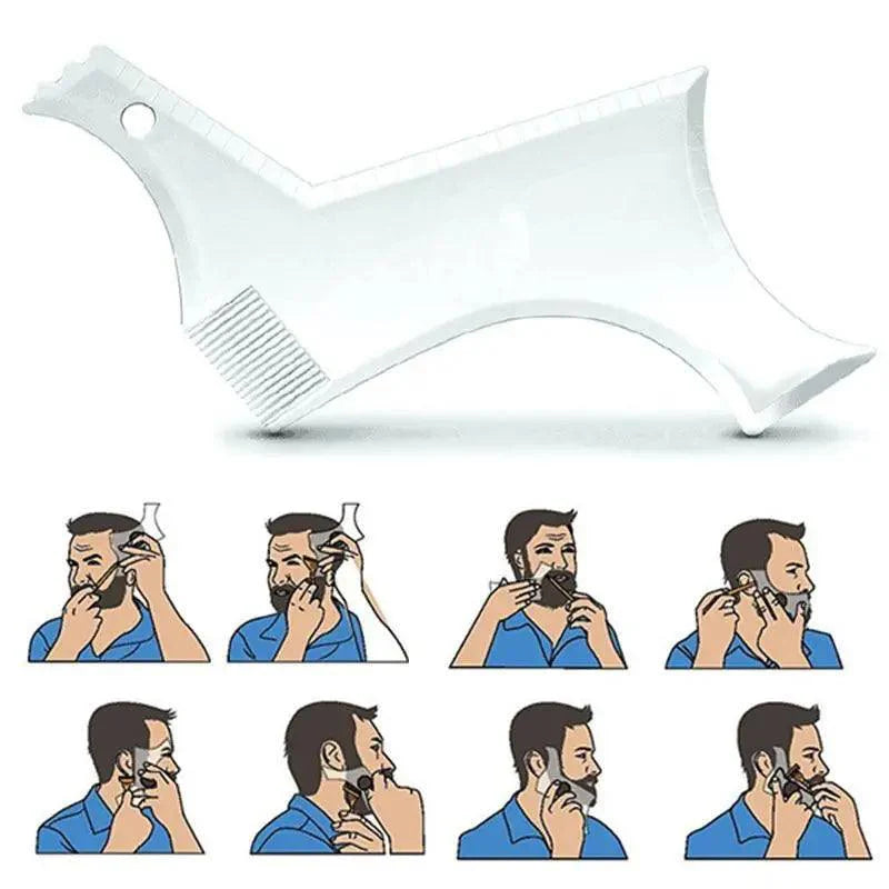 Outil de Façonnage de Barbe Transparent Moderne pour Hommes Léger et Flexible Peigne à Barbe Stylisant Tout-en-Un