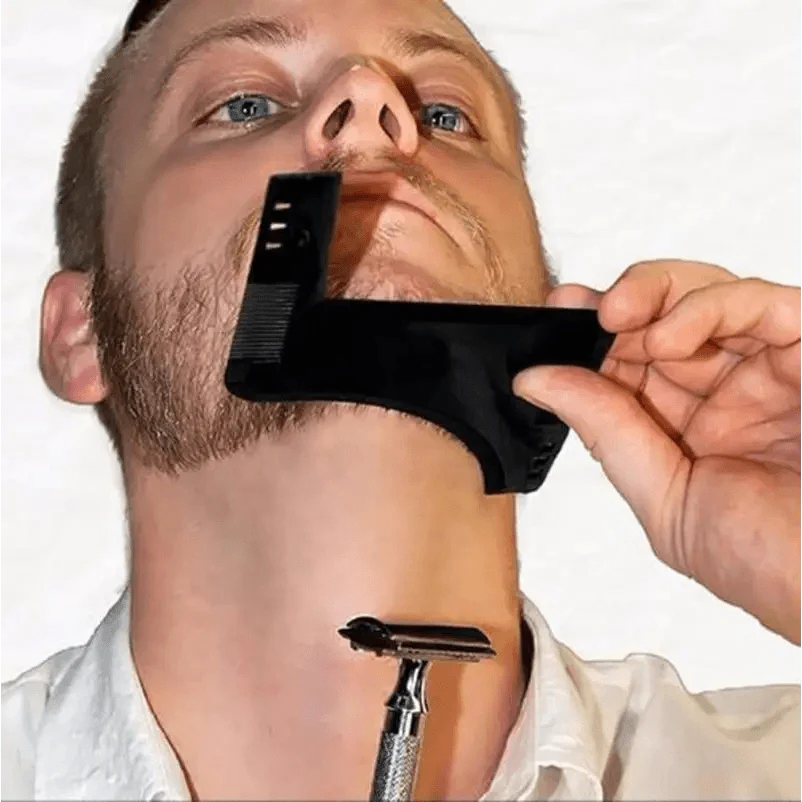 Outil de Façonnage de Barbe Transparent Moderne pour Hommes Léger et Flexible Peigne à Barbe Stylisant Tout-en-Un