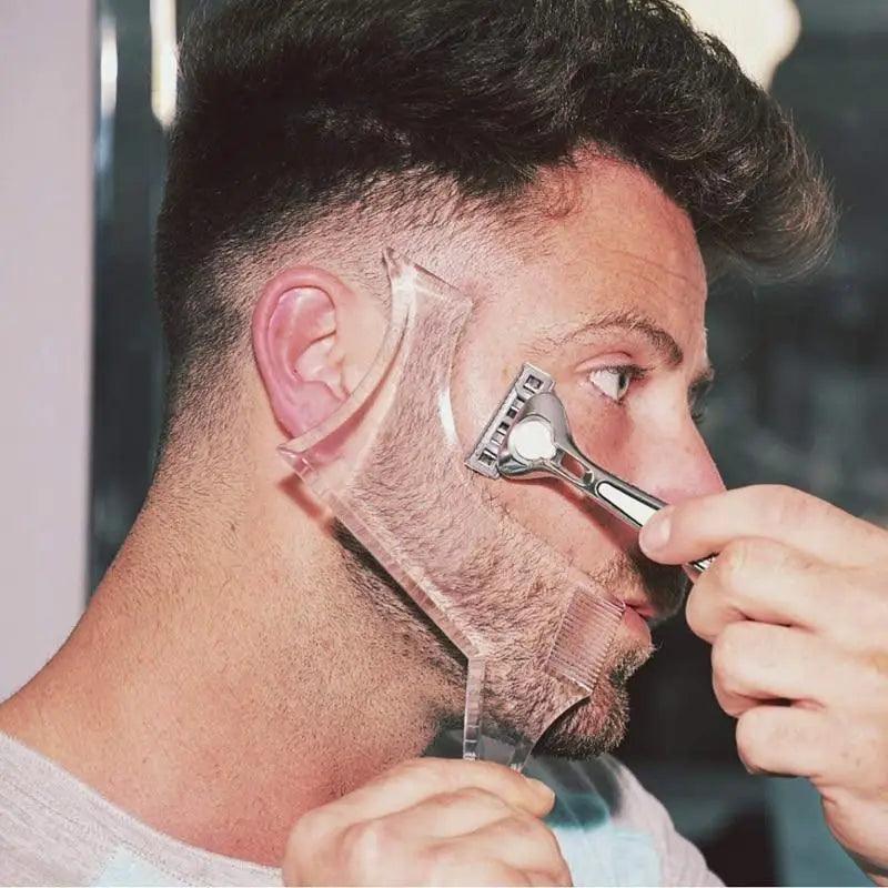 Outil de Façonnage de Barbe Transparent Moderne pour Hommes Léger et Flexible Peigne à Barbe Stylisant Tout-en-Un