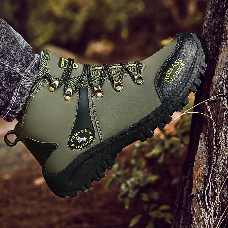 Bottes de Randonnée Étanche Respirantes pour Hommes, Bottes Tactiques de Combat, Nouvelles Chaussures d'Escalade d'Extérieur, Bottes d'Hiver Antidérapantes Doublées de Fourrure, Chaussures de Marche en Cuir pour Hommes