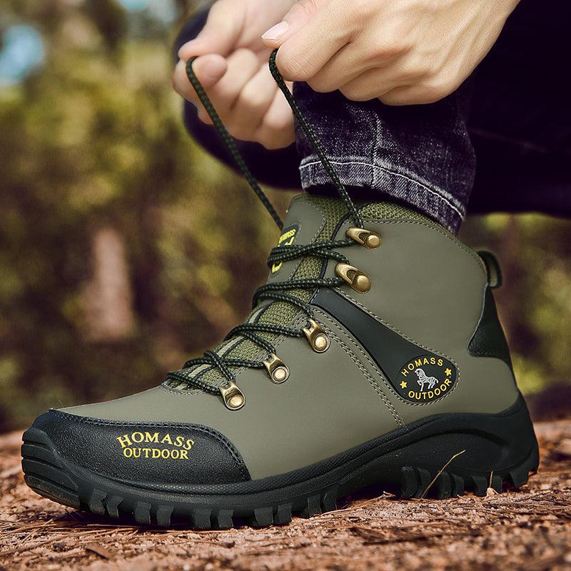 Bottes de Randonnée Étanche Respirantes pour Hommes, Bottes Tactiques de Combat, Nouvelles Chaussures d'Escalade d'Extérieur, Bottes d'Hiver Antidérapantes Doublées de Fourrure, Chaussures de Marche en Cuir pour Hommes