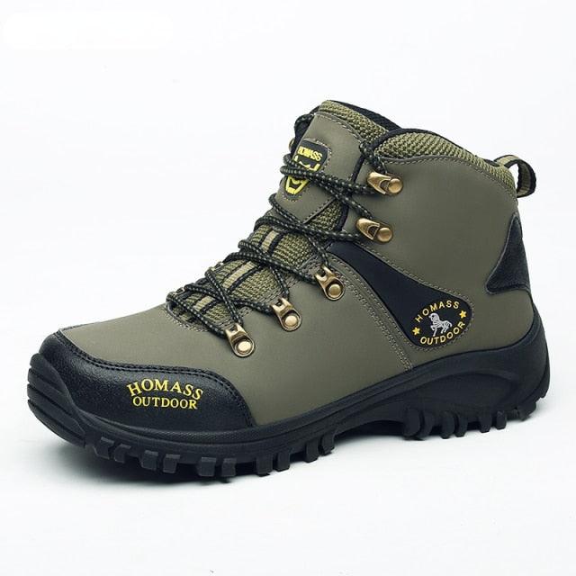 Bottes de Randonnée Étanche Respirantes pour Hommes, Bottes Tactiques de Combat, Nouvelles Chaussures d'Escalade d'Extérieur, Bottes d'Hiver Antidérapantes Doublées de Fourrure, Chaussures de Marche en Cuir pour Hommes