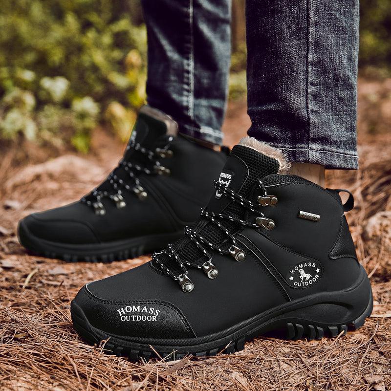 Bottes de Randonnée Étanche Respirantes pour Hommes, Bottes Tactiques de Combat, Nouvelles Chaussures d'Escalade d'Extérieur, Bottes d'Hiver Antidérapantes Doublées de Fourrure, Chaussures de Marche en Cuir pour Hommes