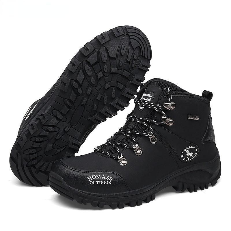 Bottes de Randonnée Étanche Respirantes pour Hommes, Bottes Tactiques de Combat, Nouvelles Chaussures d'Escalade d'Extérieur, Bottes d'Hiver Antidérapantes Doublées de Fourrure, Chaussures de Marche en Cuir pour Hommes