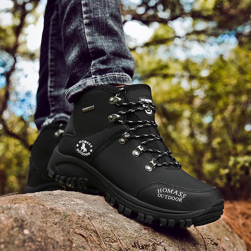 Bottes de Randonnée Étanche Respirantes pour Hommes, Bottes Tactiques de Combat, Nouvelles Chaussures d'Escalade d'Extérieur, Bottes d'Hiver Antidérapantes Doublées de Fourrure, Chaussures de Marche en Cuir pour Hommes