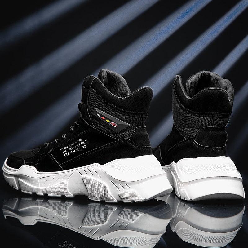 Chaussures montantes modernes chaudes d'hiver et d'automne pour hommes, semelle en caoutchouc, chaussures de sport de course, maille respirante de haute qualité, chaussures de marche et de jogging antidérapantes pour hommes, baskets athlétiques.