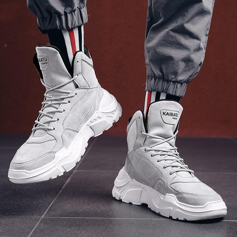 Chaussures montantes modernes chaudes d'hiver et d'automne pour hommes, semelle en caoutchouc, chaussures de sport de course, maille respirante de haute qualité, chaussures de marche et de jogging antidérapantes pour hommes, baskets athlétiques.