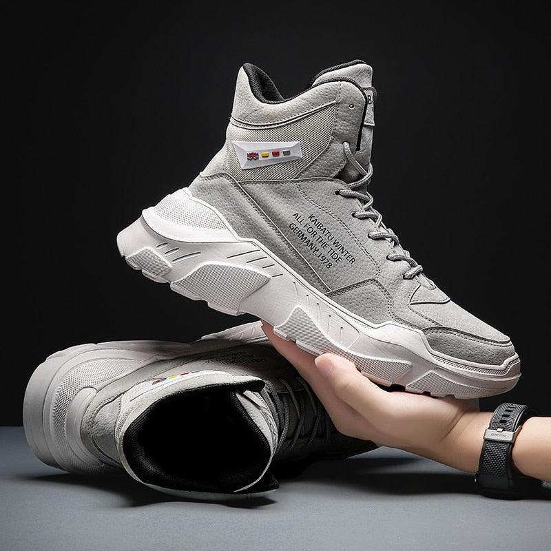 Chaussures montantes modernes chaudes d'hiver et d'automne pour hommes, semelle en caoutchouc, chaussures de sport de course, maille respirante de haute qualité, chaussures de marche et de jogging antidérapantes pour hommes, baskets athlétiques.