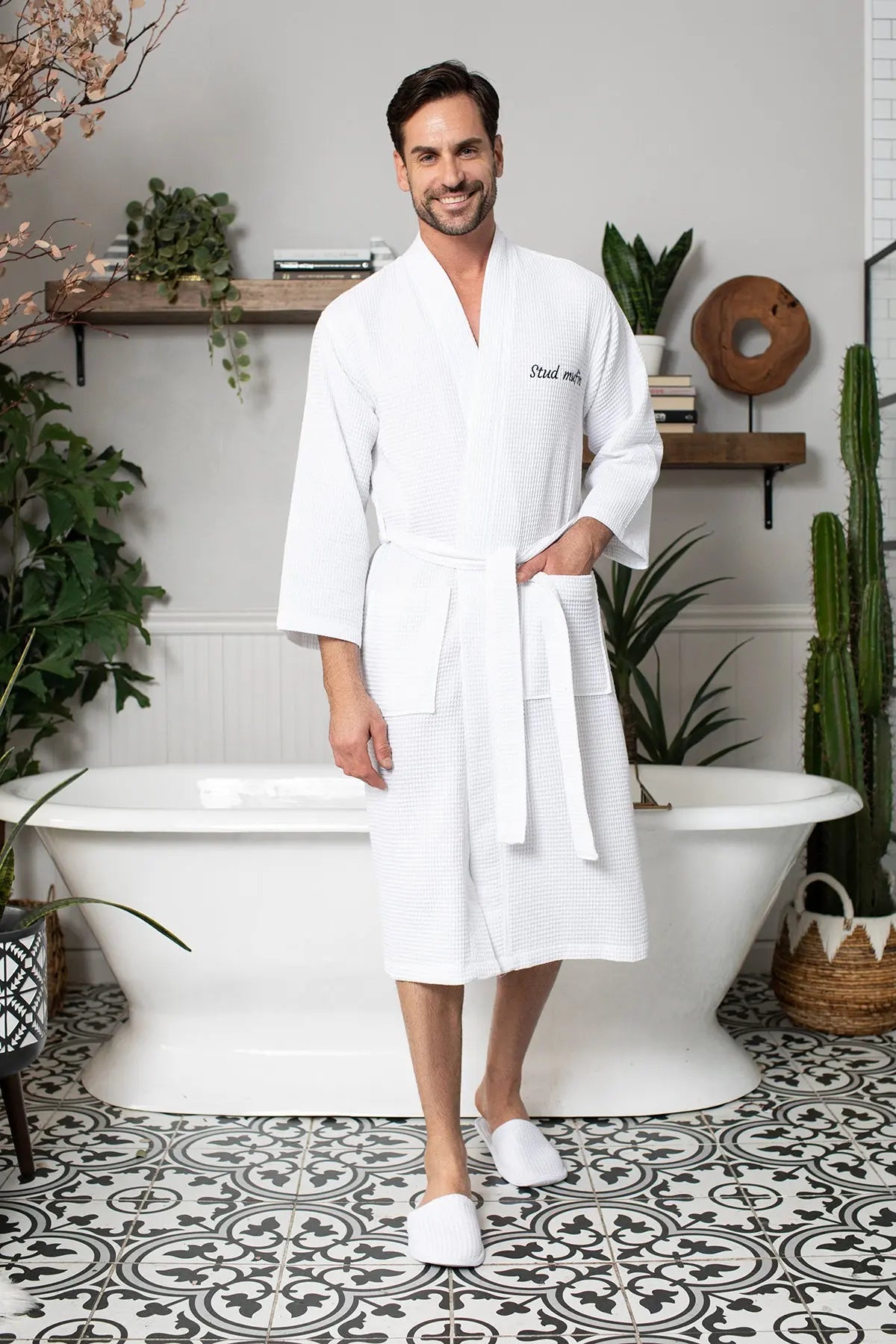 Peignoir gaufré pour homme - Absorbant, Léger