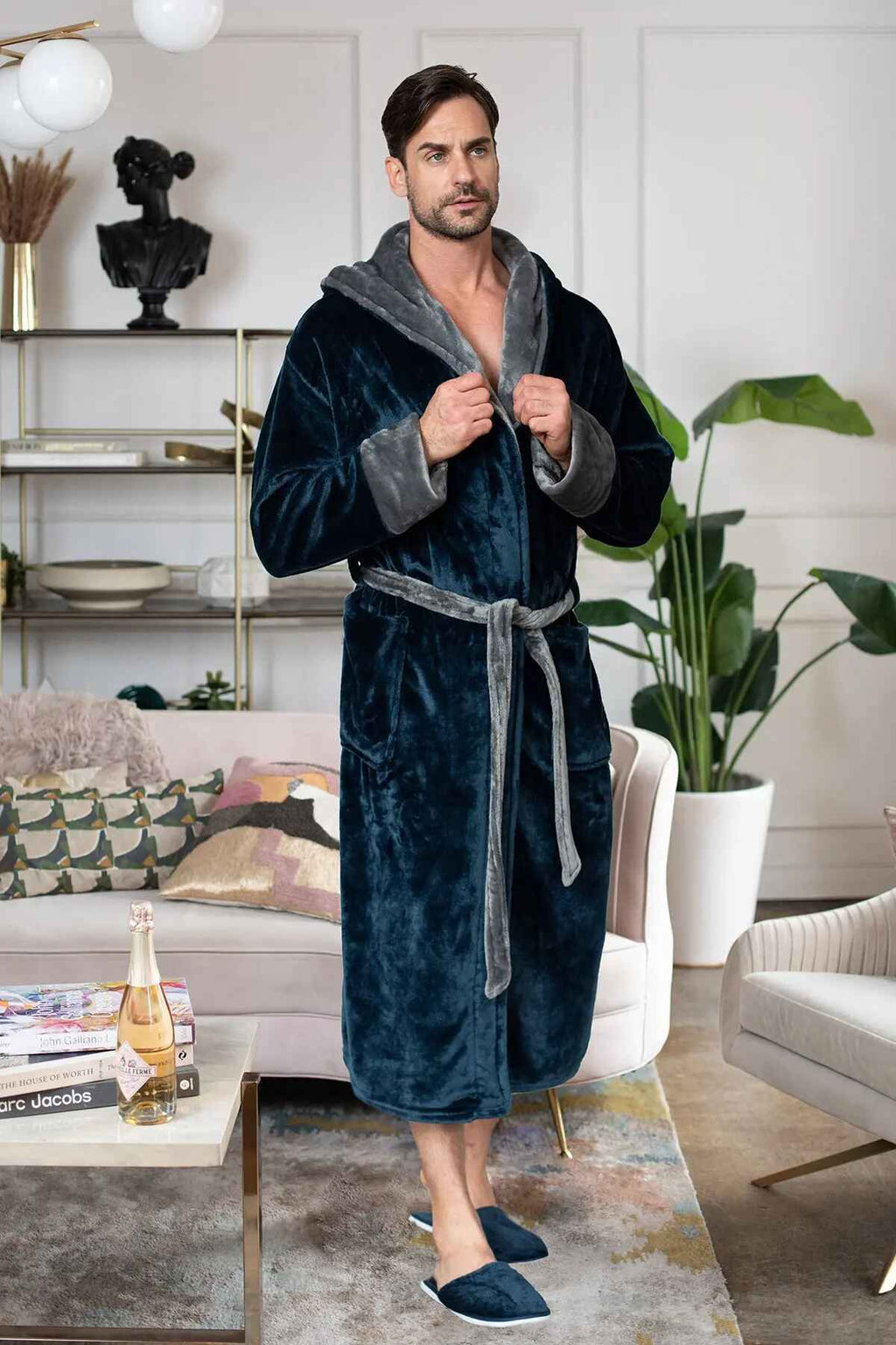 Robe de chambre pour homme à capuche – Confort douillet ultra-doux pour le quotidien