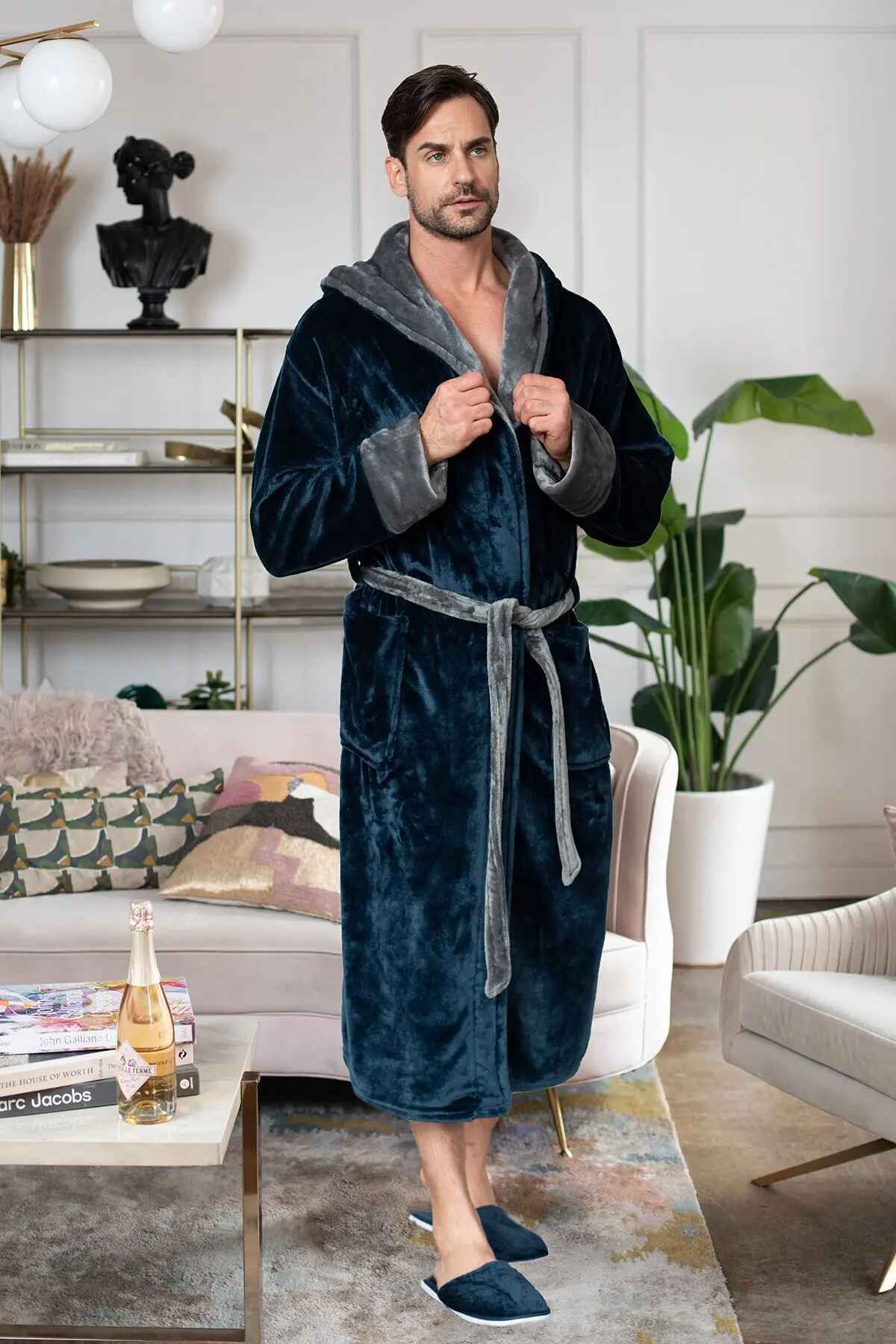 Robe de chambre pour homme à capuche – Confort douillet ultra-doux pour le quotidien