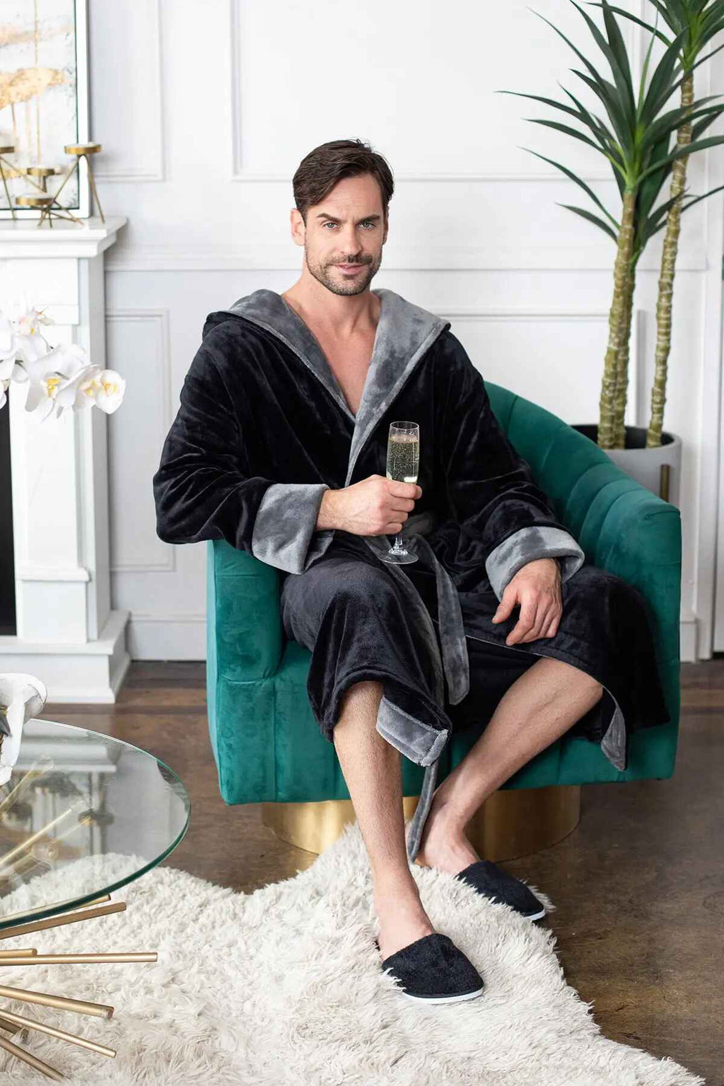 Robe de chambre pour homme à capuche – Confort douillet ultra-doux pour le quotidien