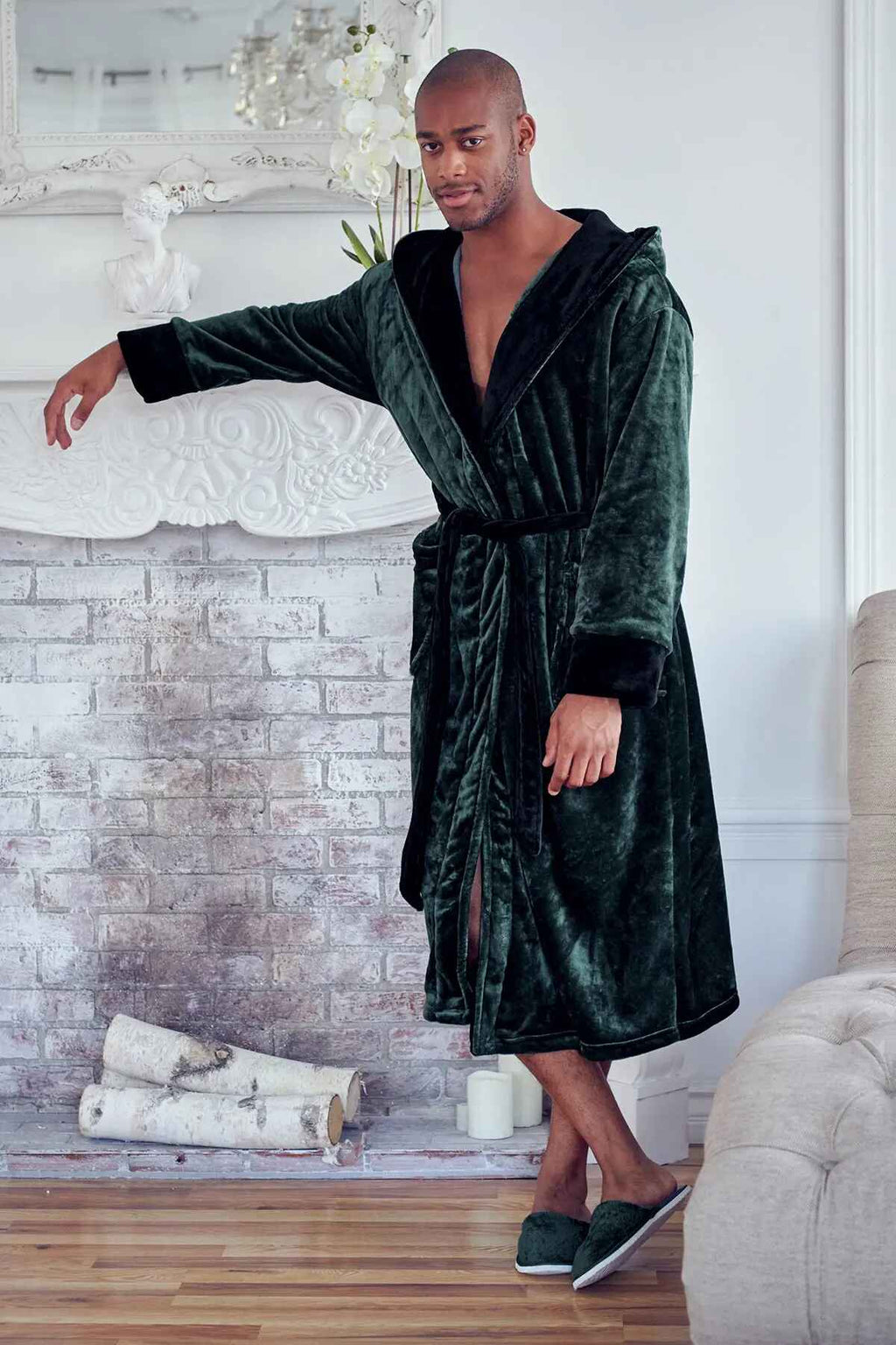 Robe de chambre pour homme à capuche – Confort douillet ultra-doux pour le quotidien