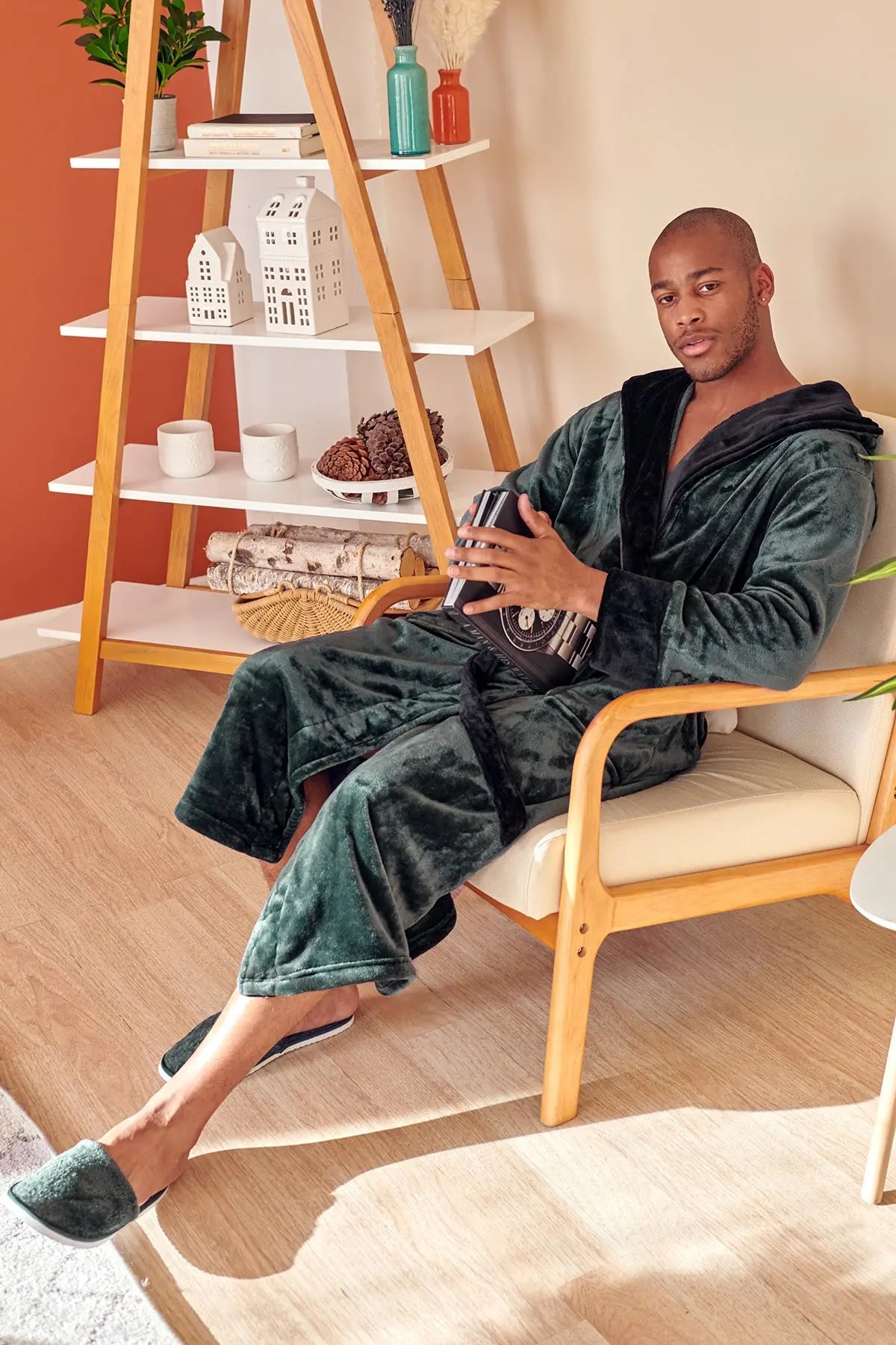 Robe de chambre pour homme à capuche – Confort douillet ultra-doux pour le quotidien