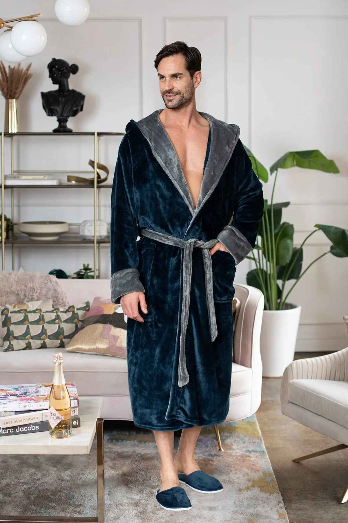 Robe de chambre pour homme à capuche – Confort douillet ultra-doux pour le quotidien