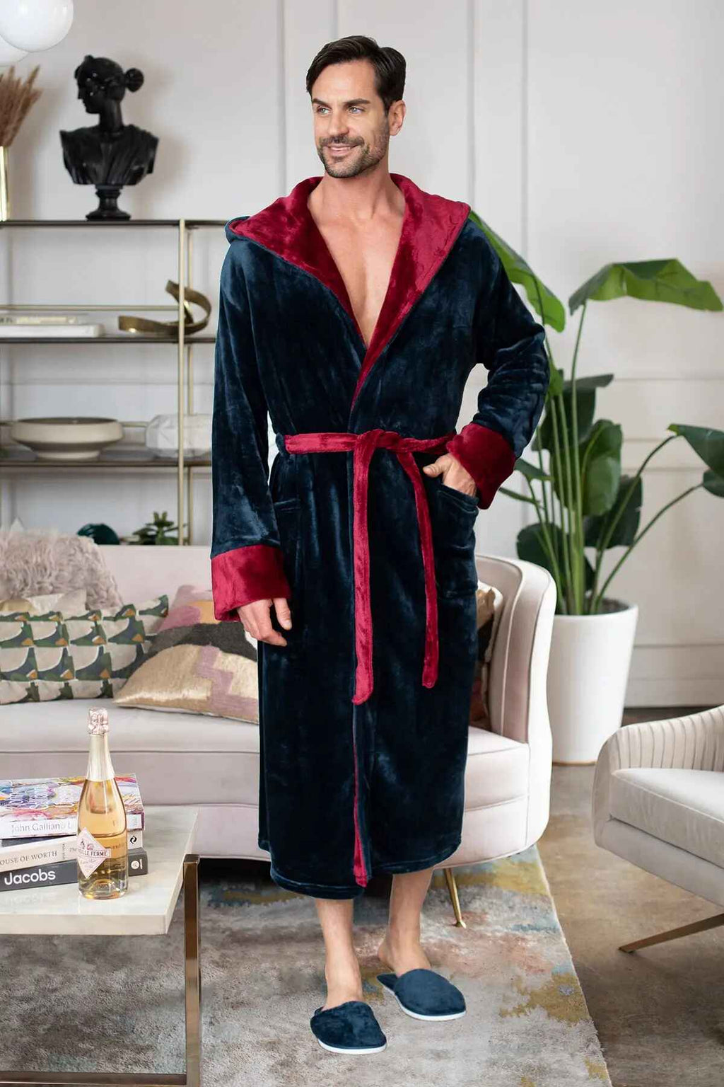 Robe de chambre pour homme à capuche – Confort douillet ultra-doux pour le quotidien