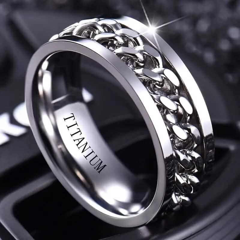 Bague pour hommes en acier de titane de 8 mm