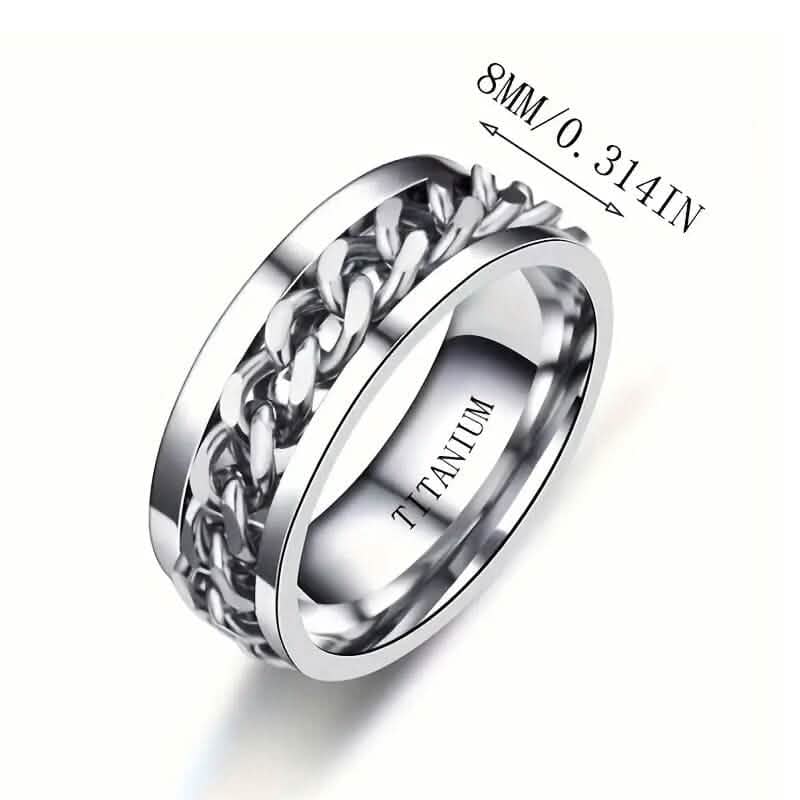 Bague pour hommes en acier de titane de 8 mm