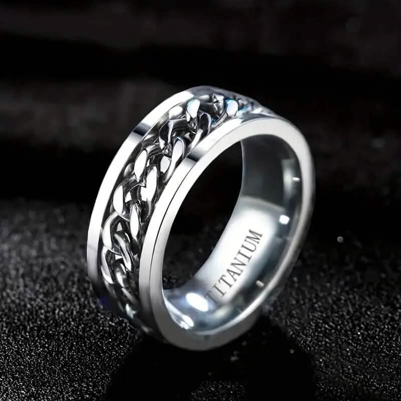 Bague pour hommes en acier de titane de 8 mm