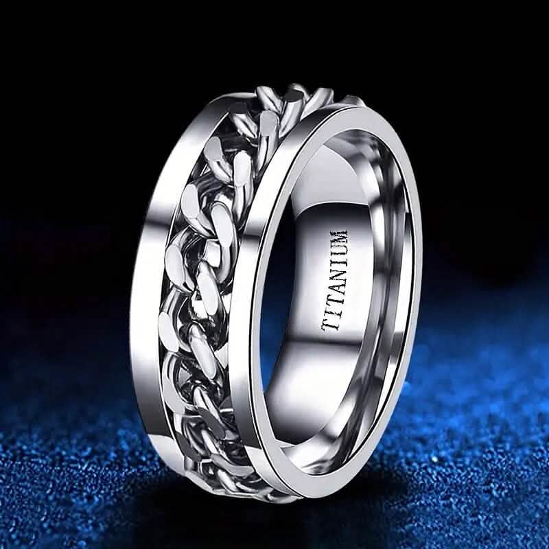 Bague pour hommes en acier de titane de 8 mm