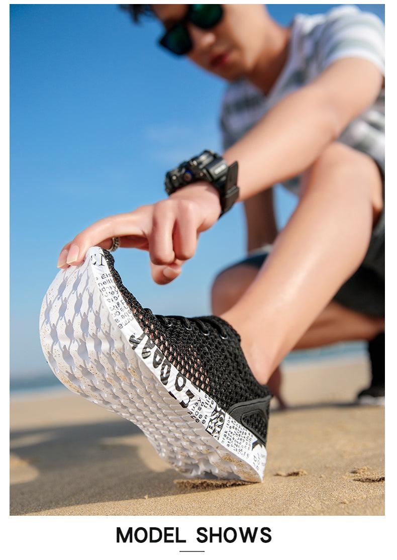 Chaussures d'eau respirantes à séchage rapide pour hommes, chaussures de pêche et de pataugeoire, baskets d'eau ultra-légères et respirantes, chaussures de marche antidérapantes, baskets de sport à la mode
