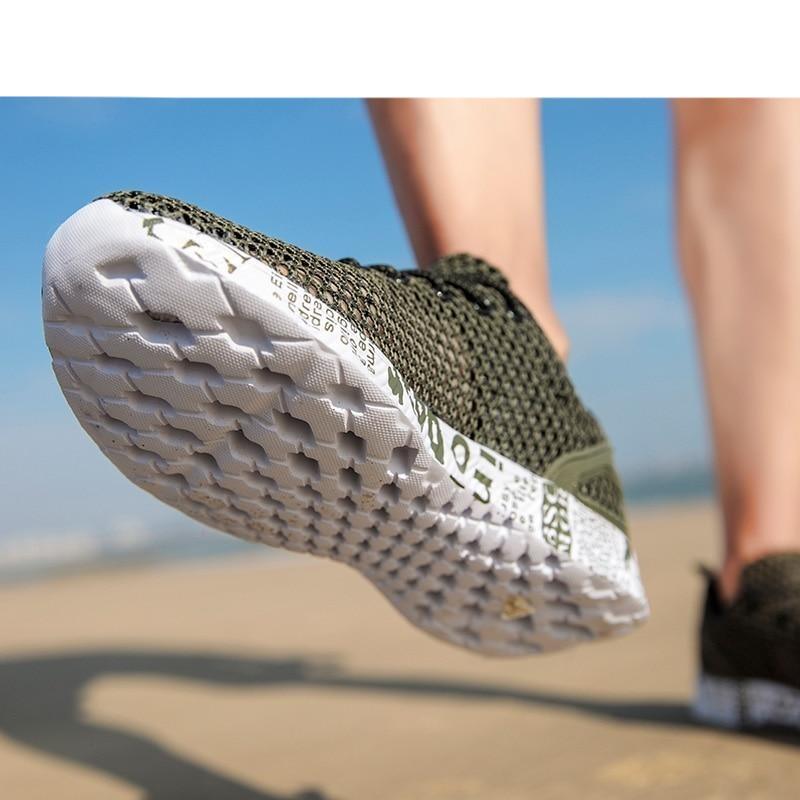 Chaussures d'eau respirantes à séchage rapide pour hommes, chaussures de pêche et de pataugeoire, baskets d'eau ultra-légères et respirantes, chaussures de marche antidérapantes, baskets de sport à la mode
