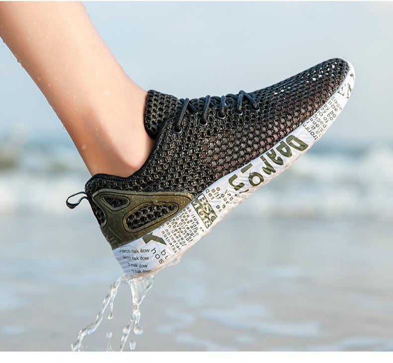 Chaussures d'eau respirantes à séchage rapide pour hommes, chaussures de pêche et de pataugeoire, baskets d'eau ultra-légères et respirantes, chaussures de marche antidérapantes, baskets de sport à la mode