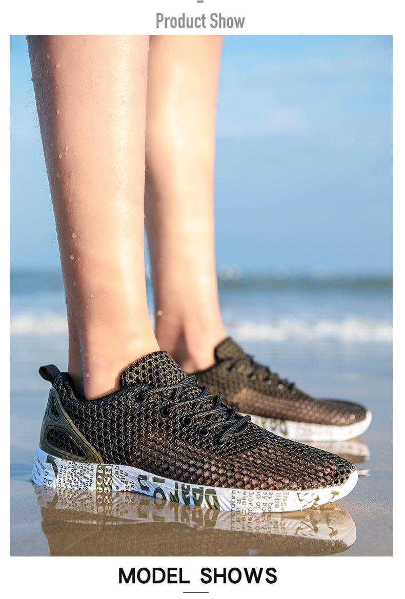 Chaussures d'eau respirantes à séchage rapide pour hommes, chaussures de pêche et de pataugeoire, baskets d'eau ultra-légères et respirantes, chaussures de marche antidérapantes, baskets de sport à la mode