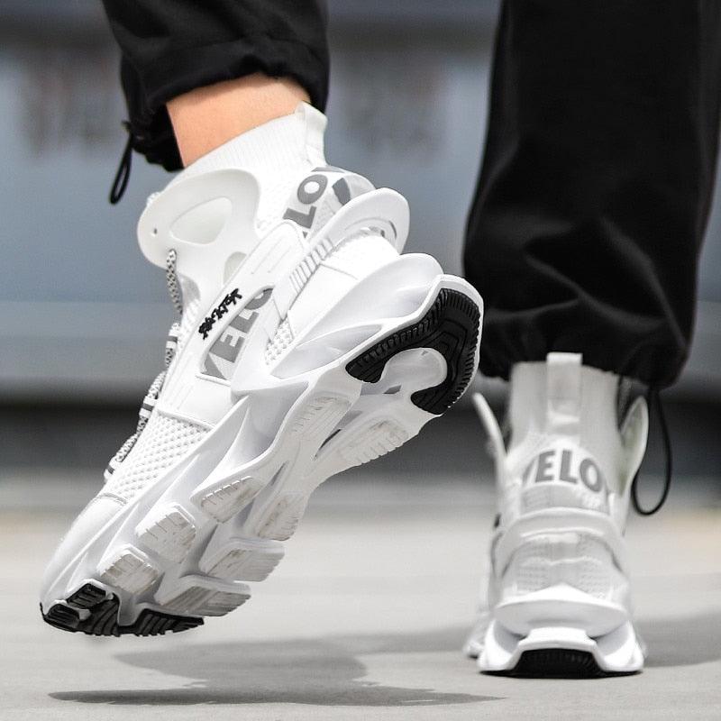 Chaussures Décontractées de Luxe pour Homme Baskets Blanches de Course Tendance Été Baskets Homme Mode Sport Course Antidérapantes Chaussures Décontractées Athlétiques Tennis Marche Extérieur Design Moderne